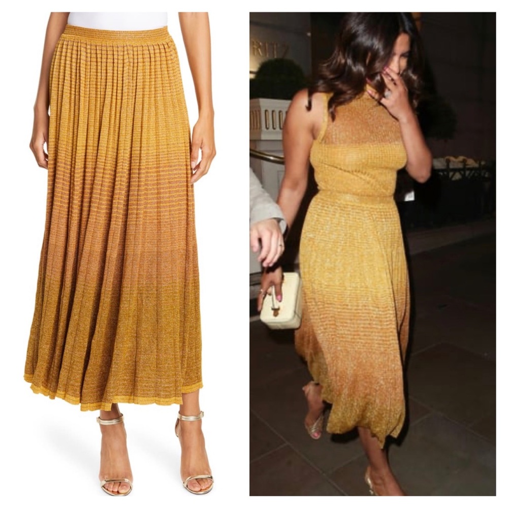 NEW Ulla Johnson Billie Metallic Stripe Maxi Skirt
